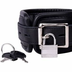 Best Sale 🥰 Bondara Luxe Erotica Black Leather Lockable Ankle Cuffs 💯 -Bondage props Sale unnamed file 104