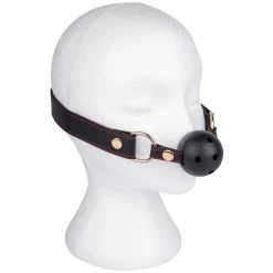 Promo 🥰 Bondara Black Contrast Stitch Faux Leather Vented Ball Gag 💯 -Bondage props Sale unnamed file 1083