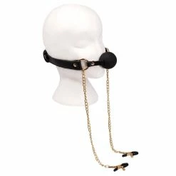 Brand new 🔔 Bondara Luxe Gilded Cage Ball Gag With Nipple Clamps 🎁 -Bondage props Sale unnamed file 1123