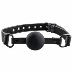 Bondage props Sale 2 Best deal ๐ Bondara Matte PU Black Silicone Ball Gag With D-Rings ๐ฏ