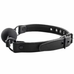 Best deal 😀 Bondara Matte PU Black Silicone Ball Gag With D-Rings 💯 -Bondage props Sale unnamed file 1133