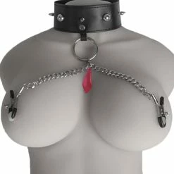 Deals 🔔 Bondara Leather Collar And Nipple Clamps 😉