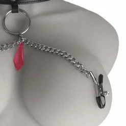 Deals 🔔 Bondara Leather Collar And Nipple Clamps 😉 -Bondage props Sale unnamed file 217