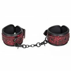 Budget 👍 Bondara Hostage Black And Red Floral Handcuffs 🌟