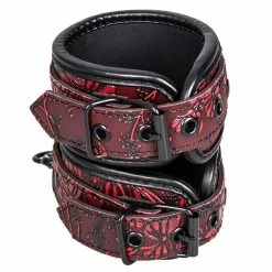 Budget 👍 Bondara Hostage Black And Red Floral Handcuffs 🌟 -Bondage props Sale unnamed file 233