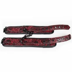 Budget 👍 Bondara Hostage Black And Red Floral Handcuffs 🌟 -Bondage props Sale unnamed file 234