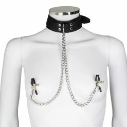 New ⌛ Bondara Luxe Leather Collar With Nipple Clamps 🥰 8 New ⌛ Bondara Luxe Leather Collar With Nipple Clamps 🥰 -Bondage props Sale unnamed file 3