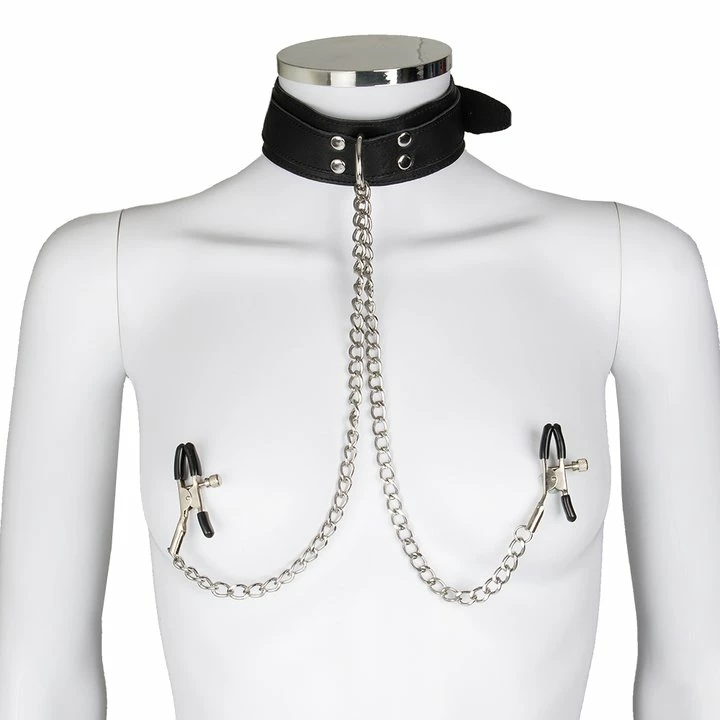 New ⌛ Bondara Luxe Leather Collar With Nipple Clamps 🥰 5 New ⌛ Bondara Luxe Leather Collar With Nipple Clamps 🥰 - Image 4