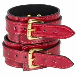Top 10 🛒 Bondara Inmate Patent Red Faux Leather Ankle Cuffs ❤️ -Bondage props Sale unnamed file 311