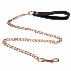 Outlet 👍 Bondara Black Faux Leather Collar With Rose Gold Leash 😍 -Bondage props Sale unnamed file 370
