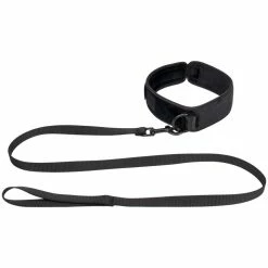 Wholesale ✔️ Bondara Restrain Me Black Velvet Collar & Leash ⭐