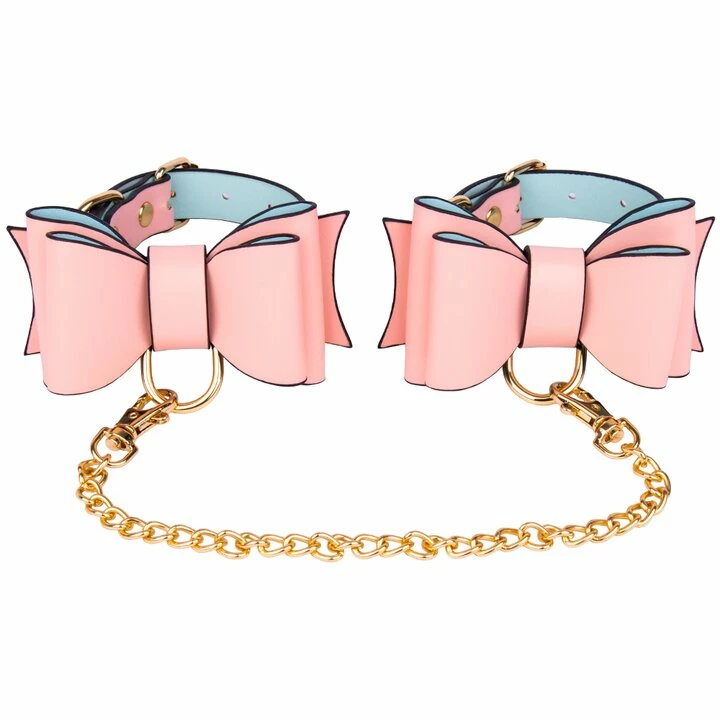 Cheap 🛒 Bondara Luxe Bow To Me Pink PU Ankle Cuffs ✔️ 3 Cheap 🛒 Bondara Luxe Bow To Me Pink PU Ankle Cuffs ✔️