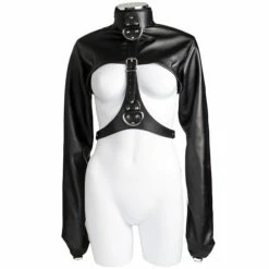 Deals 👍 Bondara Faux Leather Cropped Straitjacket 🛒