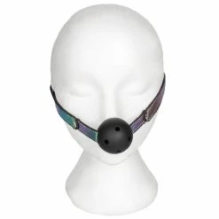 Hot Sale ❤️ Bondara Shiny B!tch Holographic Faux Leather Ball Gag 👏 -Bondage props Sale unnamed file 520