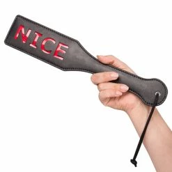 Budget 😍 Bondara Naughty Or Nice Faux Leather Slapper Paddle - 12.5 Inch 👍 -Bondage props Sale unnamed file 644