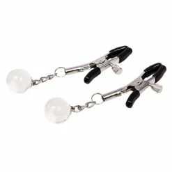 Flash Sale 🛒 Bondara&Sex Crystal Ball And Chain Stainless Steel Nipple Clamps 😍