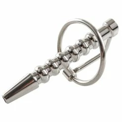 Discount 🤩 Torment Stainless Steel Ribbed Through-Hole Penis Plug - 7.5cm 😍